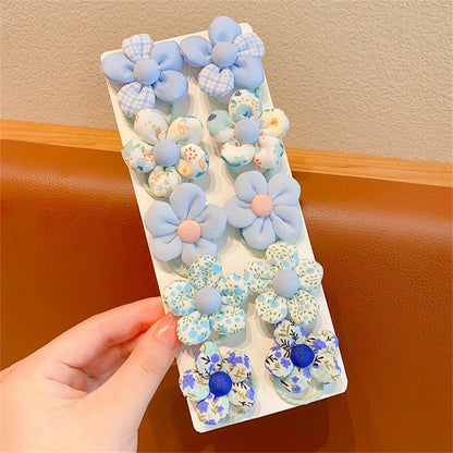 10pcs/Set Colorful Flower Hair Ties Elastics Ponytail Holders Rubber Band Baby Hair Accessories For Toddlers Kids Teens Girls