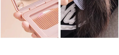 Cute Cartoon Small Comb with Mirror Portable Mini Pocket Comb Outdoor Traveling Hairdressing Comb Personal Hair Styling Tools