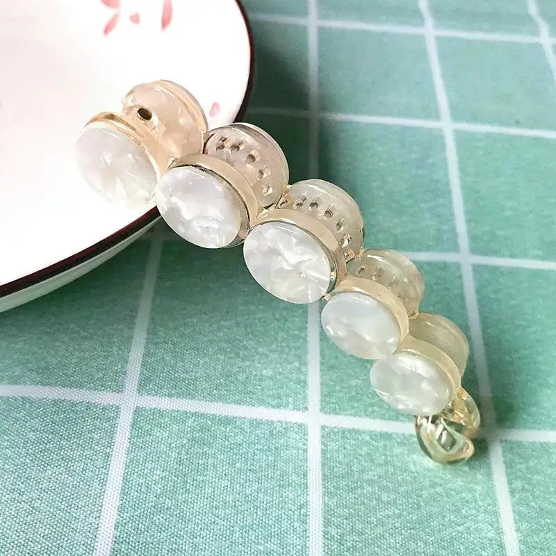 Simple Marble Pattern Banana Clip Elegant Women Acetate Leopard Ponytail Holder Hair Clip Casual Tortoiseshell Large Hairpin