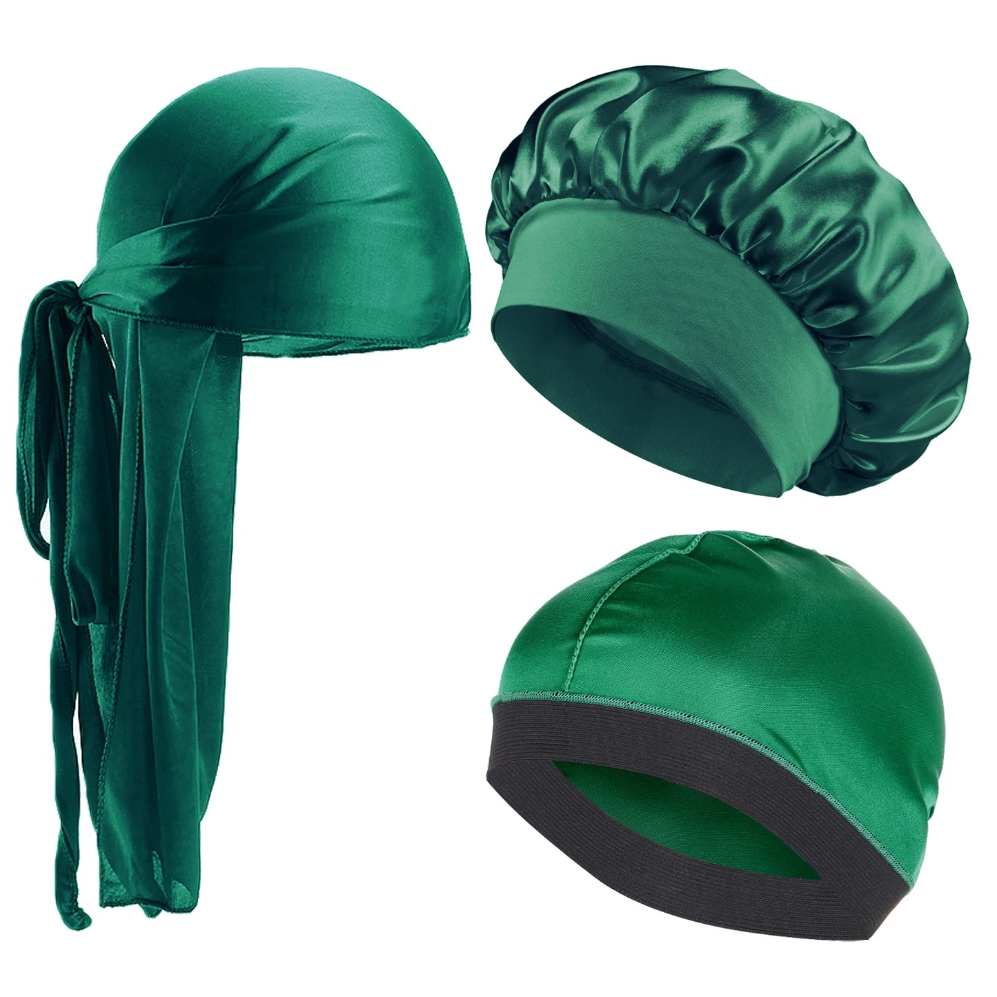 3pcs New Kids Girls Boys Satin Night Sleep Cap Children's Waves Cap Headwear Hair Accessories Turban Headwear Bonnet Wholesale