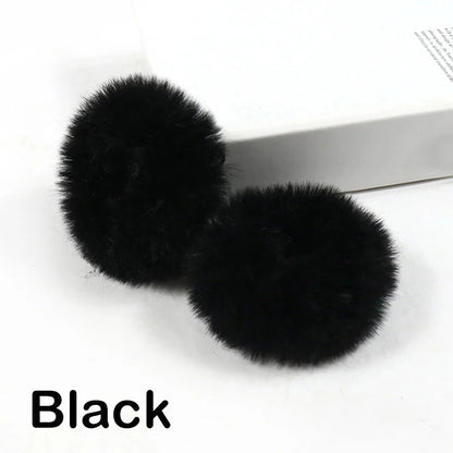 2Pcs Baby Girls Plush Elastic Hair Bands Small Rubber Band Hair Rings For Children Furry Scrunchies Hair Ties Hair Accessories