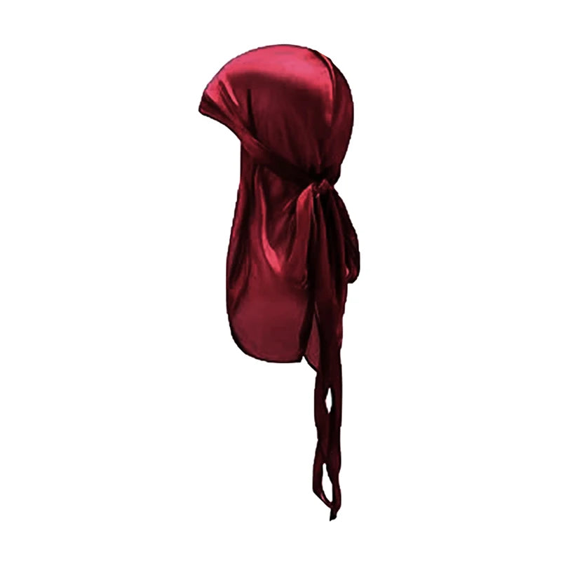ZZ Silky Durag For Kids Boys Adult Long Tailed Pirate Hat Hip-Hop Bandanas Doo Rag Turban Waves Cap Headwear Pre-Tied Headwrap