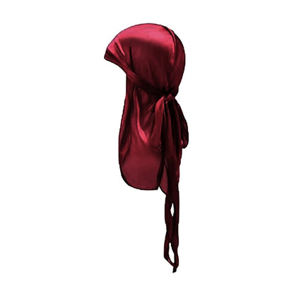 ZZ Silky Durag For Kids Boys Adult Long Tailed Pirate Hat Hip-Hop Bandanas Doo Rag Turban Waves Cap Headwear Pre-Tied Headwrap