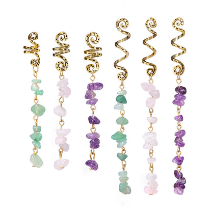 3pcs/set Crystal Hair Jewelry For Women Hexagonal Column Butterfly Charm Dreadlock Headwear Dangle Dreadlock Hair Accessories