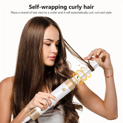 7 in 1 Hair dryer Professional Negative Ion curling Iron Hair Straightener Brushless Motor High Speed Hair Dryer Hot Comb Set