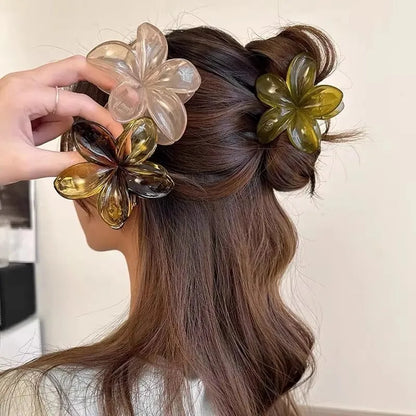 Leopard Print Flower Hair Claw Clips Women Girls Hawaiian Gradient Hairpins Hair accessories Shark Barrettes Sweet Shark Claws