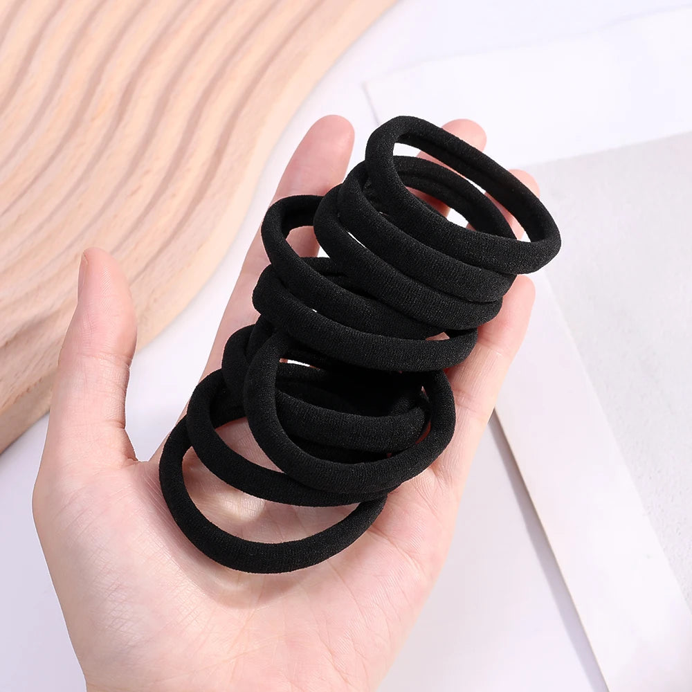 200PCS/Set Women Girls Basic Hair Bands Simple Solid Colors Elastic Headband Hair Ropes Ties Hair Accessories Ponytail Holder