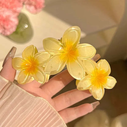New Candy Color Flower Hair Claw Clips for Women Sweet Large Gradient Shark Clip Hair Claw Crab Clamp Barrettes Hair Accessories