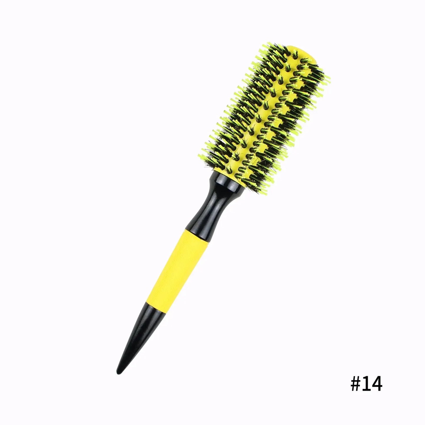 In Stock Yellow Aluminum Tube Bristle Nylon Needle Hair Curling Comb Cross-Border Foreign Trade New Pointed Tail Roller Comb Bra