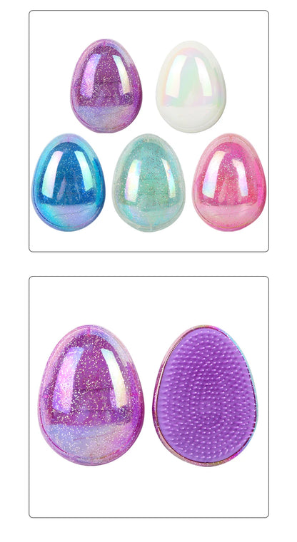 Mini Detangling Hair Brush Egg Round Shape Scalp Massage Hairbrush Tangled Hair Comb Salon Hairdress Hair Styling Comb Travel