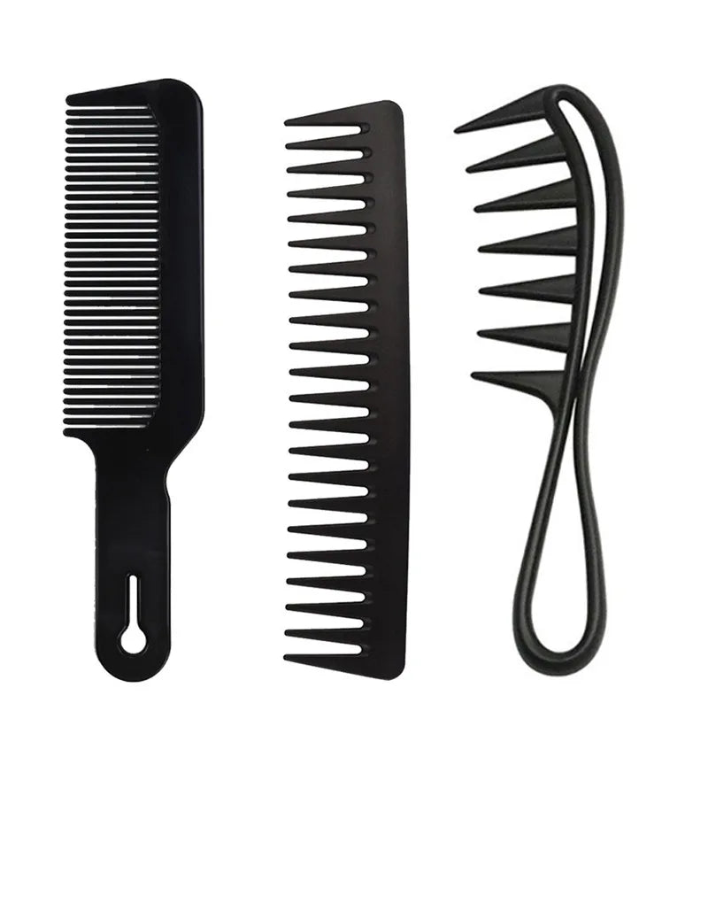 Black Professional Hair Brush Hard Carbon Cutting Comb Heat Resistant Salon Hair Brushes Barber Pin Tail Antistatic Combs Men
