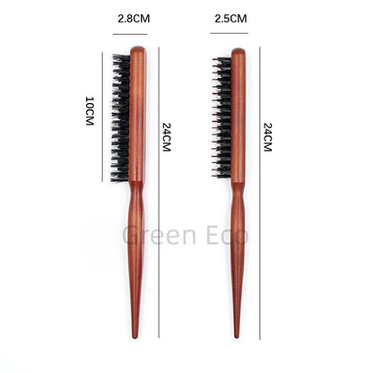 Professional Salon Teasing Back Hair Brushes Boar Bristle Wood Slim Line Comb Hairbrush Extension Hairdressing Styling Tools DIY