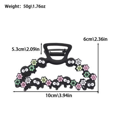 YWYHJ Creative Small Cinderblock Hair Claw Cute Black Cartoon Hair Claws Japan Wacky Claw Clip Hair Accessories for Women Girls