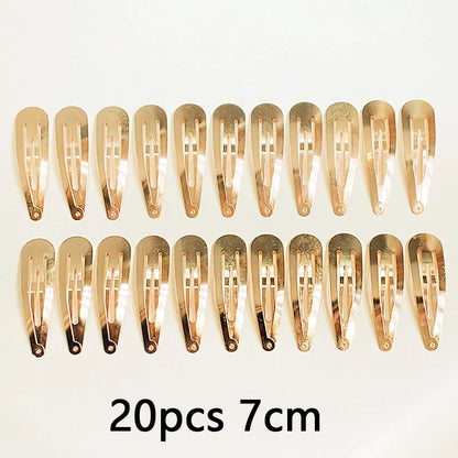 10/20/30pcs/set Women Silver Gold Black Waterdrop Shape Basic Alloy Hair Clips BB hairpins Barrettes Fashion Hair Accessories