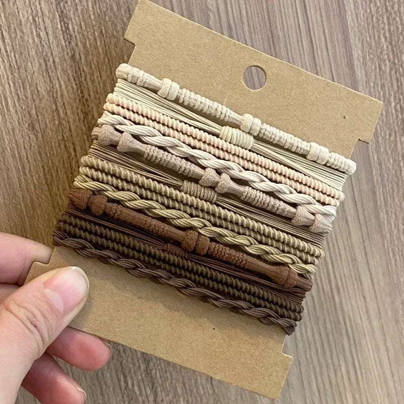 20 pcs Boho bracelet hair ties for women elastic hair rubber bands girls black Bracelet  hair rope Ponytail Holder hairbands