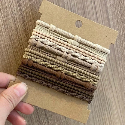 20 pcs Boho bracelet hair ties for women elastic hair rubber bands girls black Bracelet  hair rope Ponytail Holder hairbands