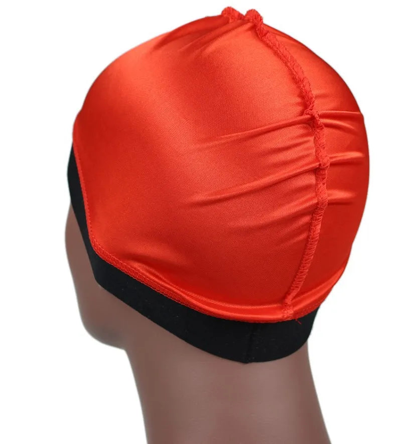 Silky Dome Cap For Making Wigs Men Satin Elastic Band Bandanas Bottom Cap Spandex Cooling Cap Silk Based Beanie Bonnet  Wave Cap