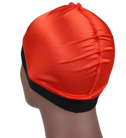 Silky Dome Cap For Making Wigs Men Satin Elastic Band Bandanas Bottom Cap Spandex Cooling Cap Silk Based Beanie Bonnet  Wave Cap