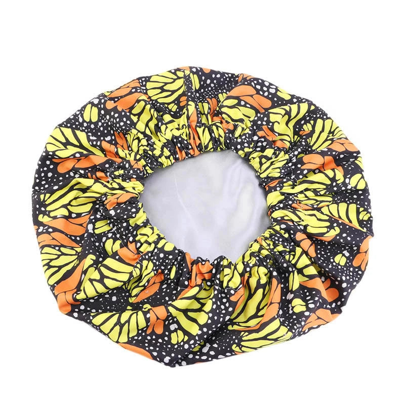 Extra Large Satin Lined Bonnet Women Big Size Beauty Print Satin Silk Bonnet Sleep Night Cap Head Cover Bonnet Hat Wholesale