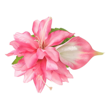 AWAYTR Artificial Pink Flowers Hairpin Party Flower Girls Barrette Bohemian Side Bangs Clip Small Hair Clips Hair Accessories