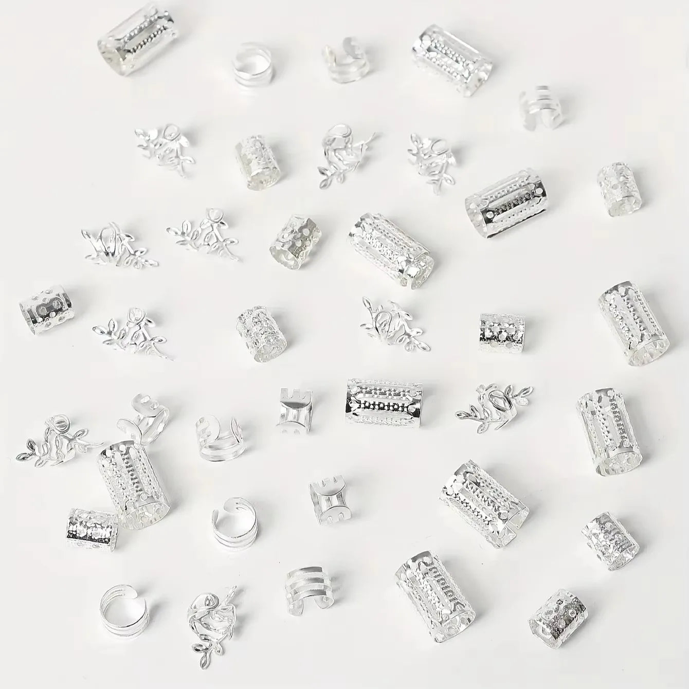 40pcs Alloy Dreadlock Hair Ring Loc Hair Jewelry for Braids for Women Girls Braid Hair Clips Western Style  Accessories