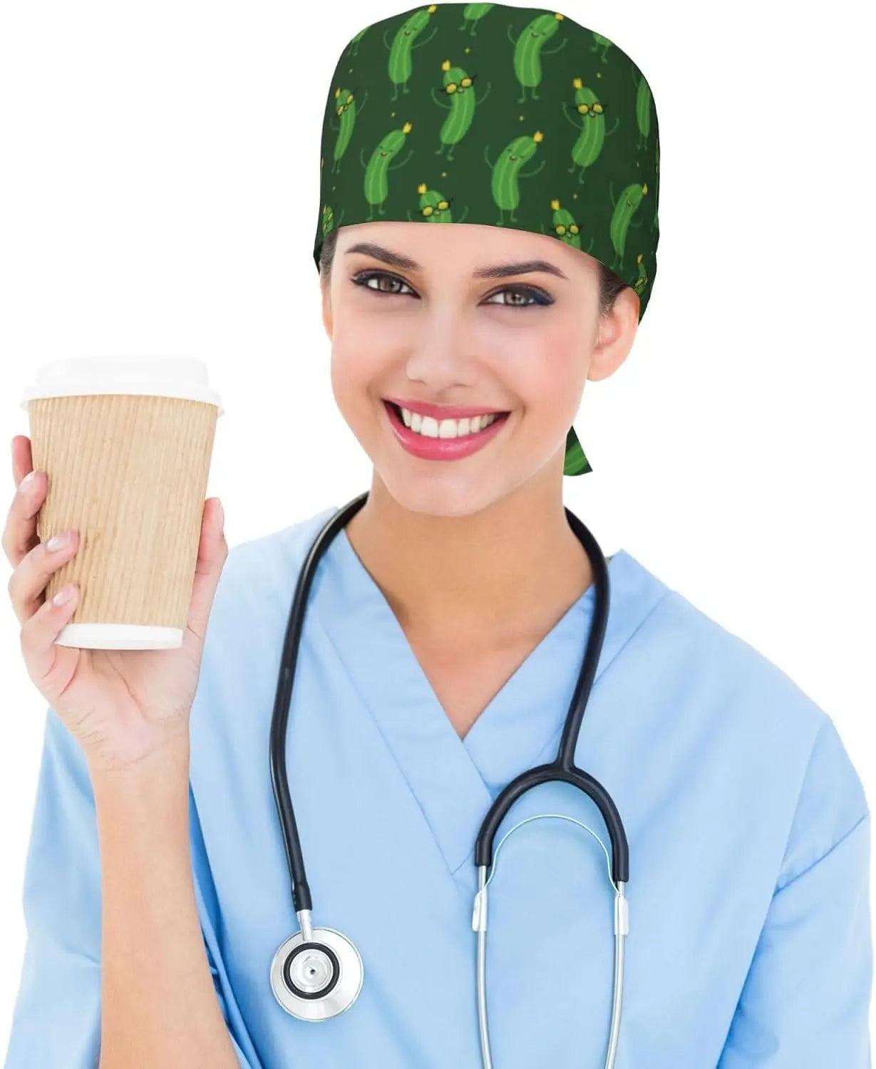 Japanese Wave Working Cap Scrub Cap with Sweatband Adjustable Unisex Women Tie Back Hat Nurse  Caps