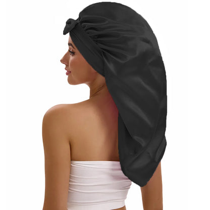 Women Long Tail Satin Hair Bonnet, Color Elastic Band Hair Care Hat, Bonnet for Hair Treatment Bonnet Satin Bonnet