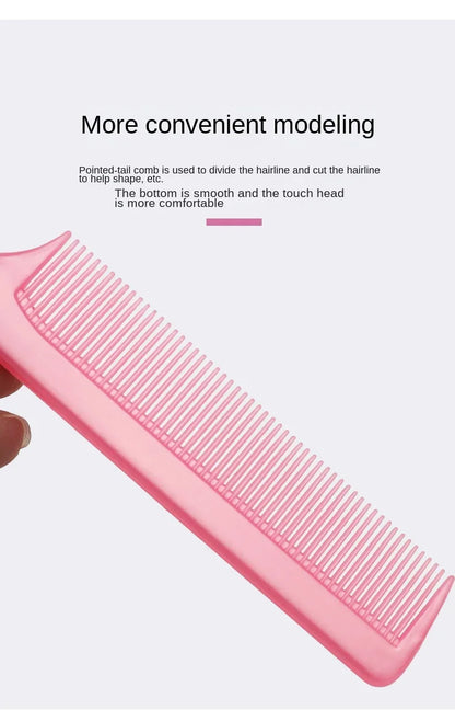 Solid Color Steel Needle Pointed Tail Comb Styling Comb Heat Resistant Anti-Static Tail Curved Parting Comb Barber Accessories
