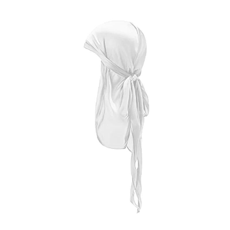 ZZ Silky Durag For Kids Boys Adult Long Tailed Pirate Hat Hip-Hop Bandanas Doo Rag Turban Waves Cap Headwear Pre-Tied Headwrap