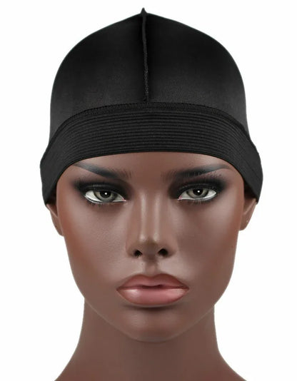 Silky Dome Cap For Making Wigs Men Satin Elastic Band Bandanas Bottom Cap Spandex Cooling Cap Silk Based Beanie Bonnet  Wave Cap