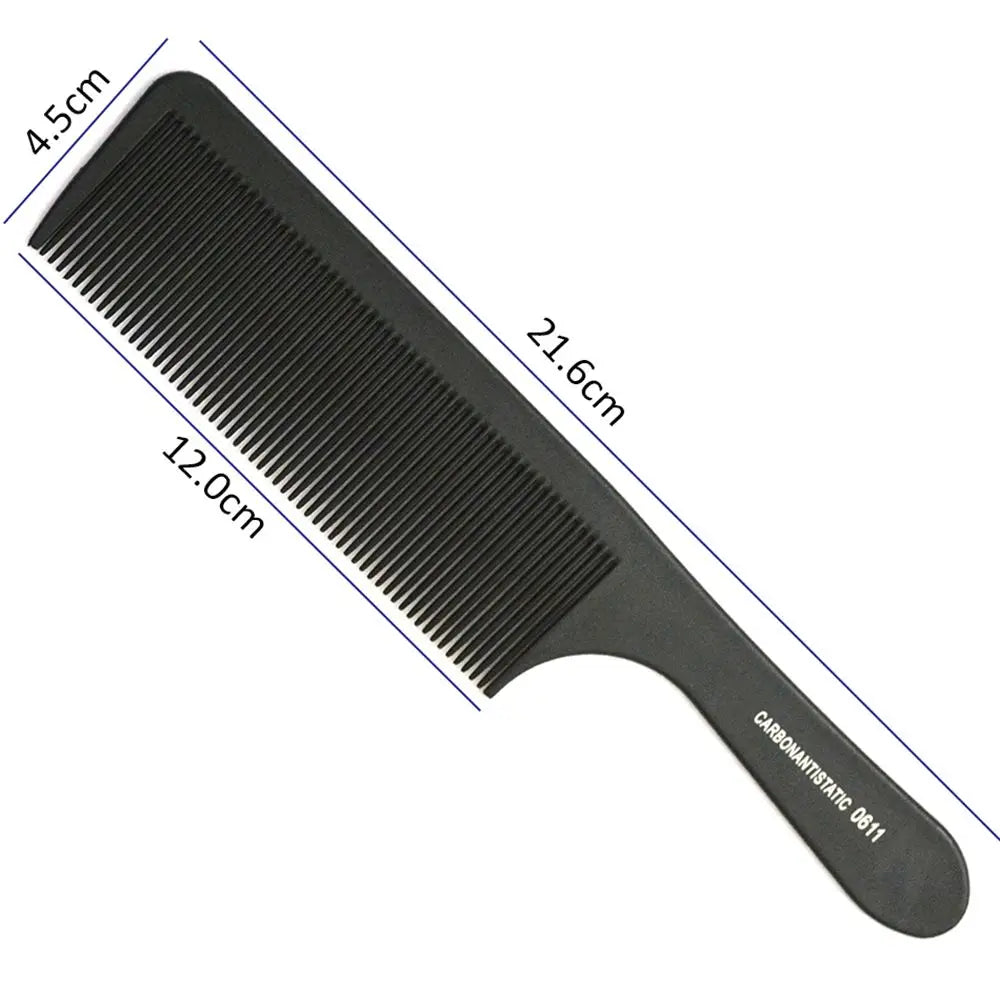 1PC Black Flattop Hair Cutting Comb Heat Resistant Hair Cutting Tool Hairdressing Hair Stylist Salon Carbon Antistatic Combs