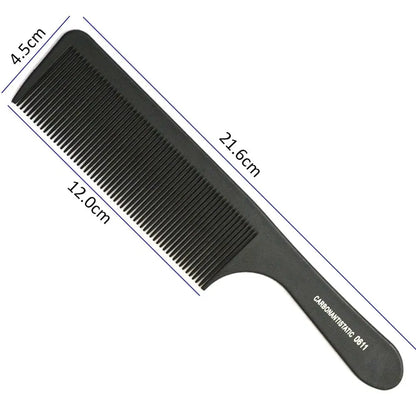 1PC Black Flattop Hair Cutting Comb Heat Resistant Hair Cutting Tool Hairdressing Hair Stylist Salon Carbon Antistatic Combs