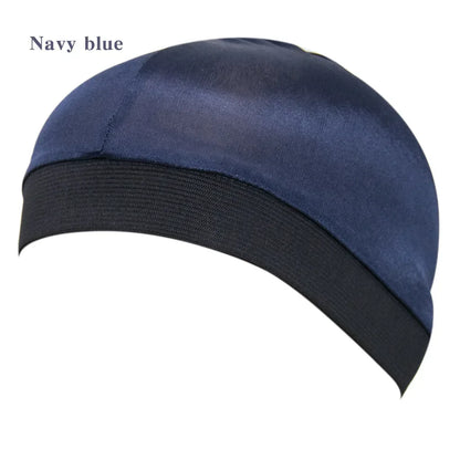 Satin Elastic Breathable Turban Hat Hair Headwear Bonnets Hats for Fedoras Beanie for Adult Dome Wave Cap