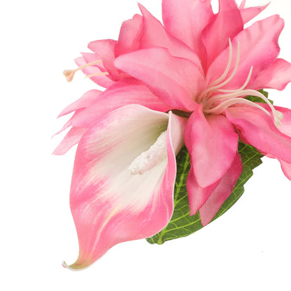 AWAYTR Artificial Pink Flowers Hairpin Party Flower Girls Barrette Bohemian Side Bangs Clip Small Hair Clips Hair Accessories