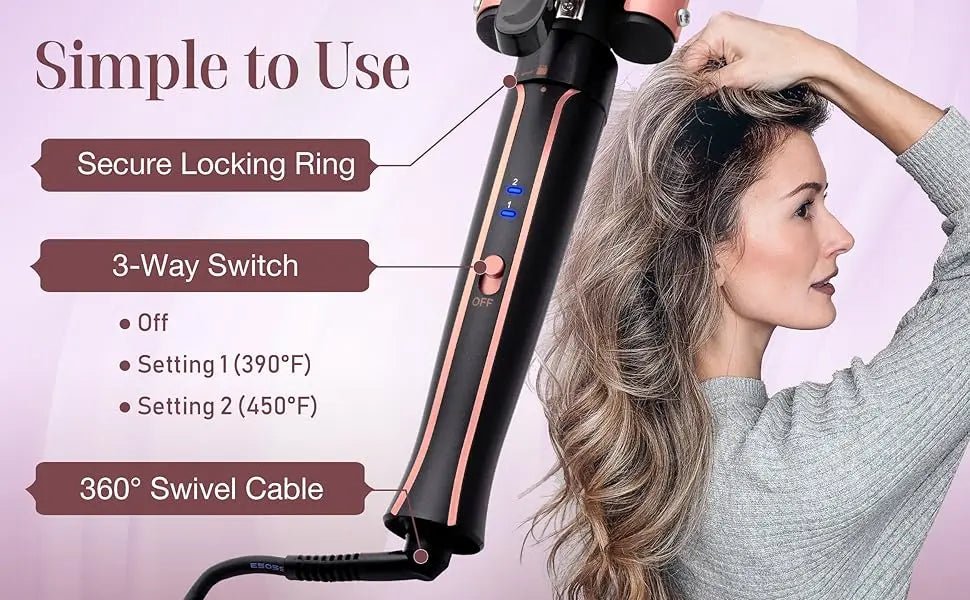 Curling Iron Wand Set 6-in-1 Hair Curler with 3 Barrel Hair Crimper, Spiral Curling Iron - Fast Heating Styling Tools for Women