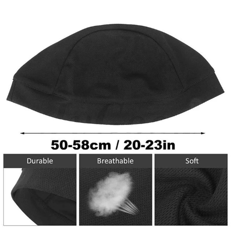 Elastic Silky Wave Skull Cap Inside Liner Beanie Motorcycle Cooling Mesh Cycling Running Outdoor Hat Doo Rags Fits Under Helmets