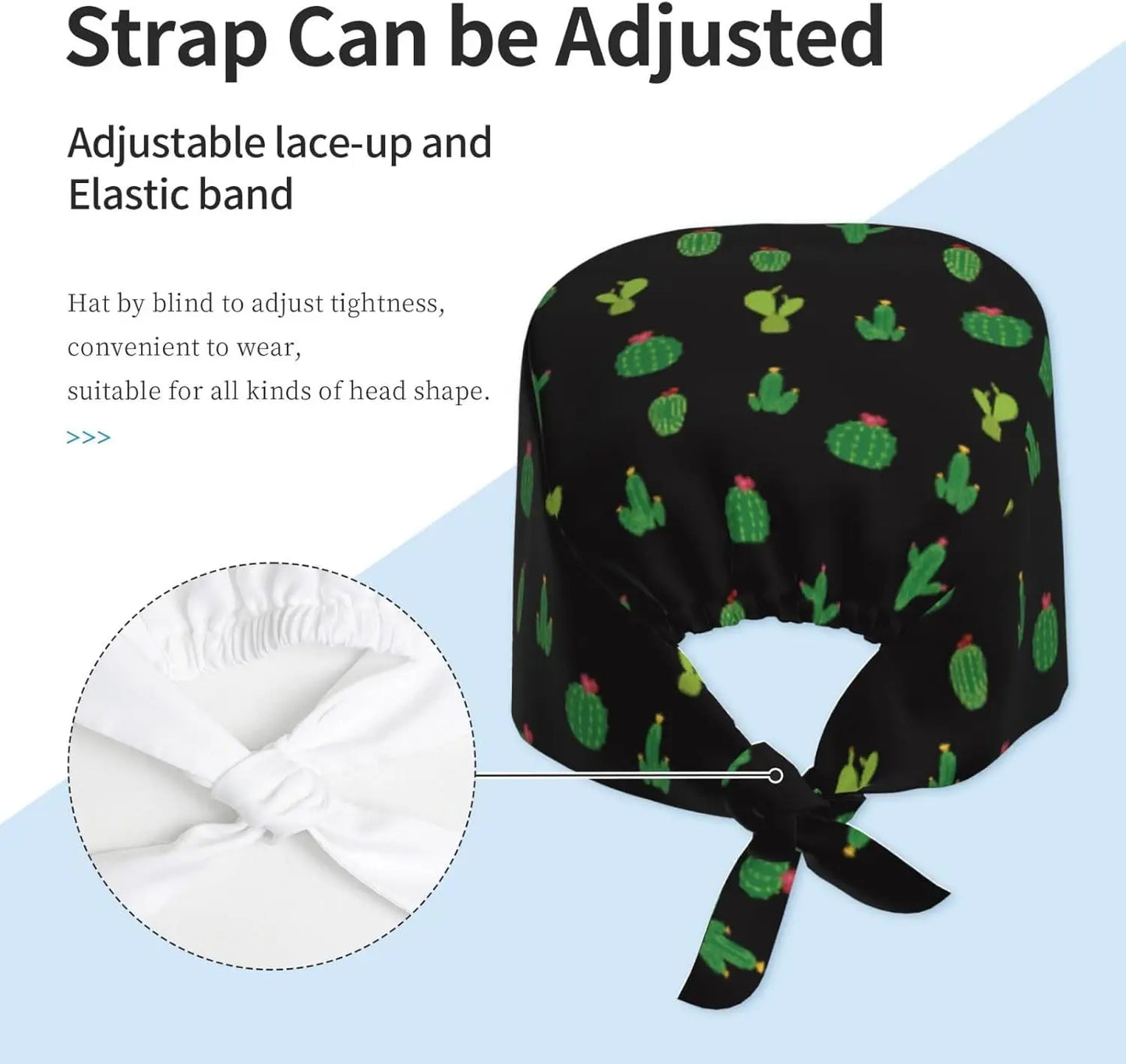 Japanese Wave Cherry Blossoms Working Cap Scrub Cap with Sweatband Adjustable Unisex Women Tie Back Hat Nurse  Caps