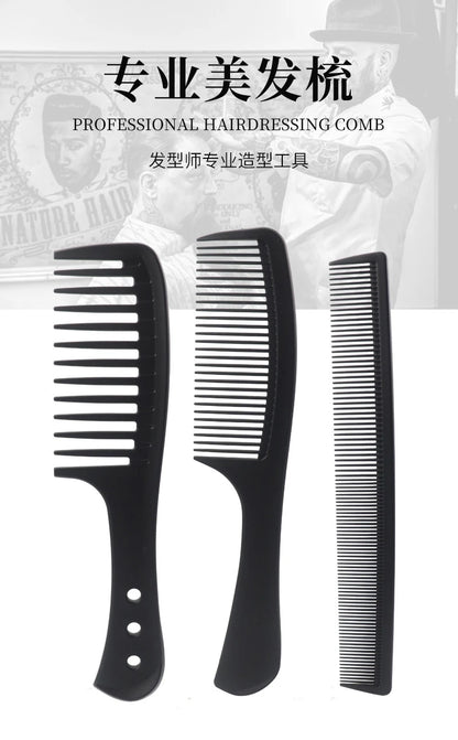 Black Professional Hair Brush Hard Carbon Cutting Comb Heat Resistant Salon Hair Brushes Barber Pin Tail Antistatic Combs Men