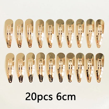 10/20/30pcs/set Women Silver Gold Black Waterdrop Shape Basic Alloy Hair Clips BB hairpins Barrettes Fashion Hair Accessories