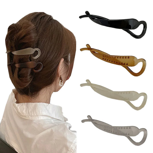 Korean Geometric Hair Clips Fashion Sweet Banana Hair Clip Ponytail Clip simple for Women Girls Hair Accessories Headband New