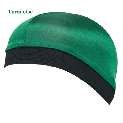 Satin Elastic Breathable Turban Hat Hair Headwear Bonnets Hats for Fedoras Beanie for Adult Dome Wave Cap