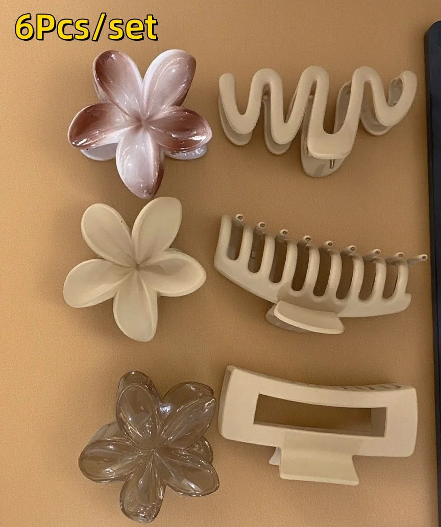 18Pcs Egg Flower Hair Clips Gradient Candy Color Flowers Suitable for Daily Use Backcombed Ponytail Shark Clip Hair Accessories