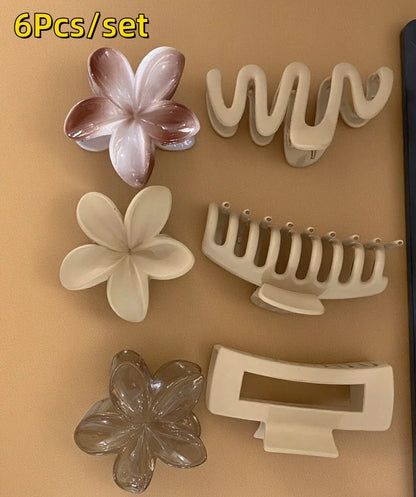 18Pcs Egg Flower Hair Clips Gradient Candy Color Flowers Suitable for Daily Use Backcombed Ponytail Shark Clip Hair Accessories