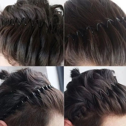 5/6pcs Metal Headband for Men / Women Fashion Hair Bands Outdoors Sports Non Slip Smooth Elastic Teeth Comb Hair Accessories