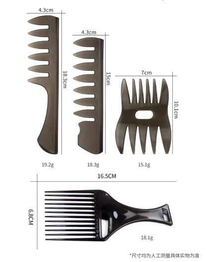Plastic Wide Tooth Curl Comb Detangling Hair Brush Oil Texture Comb for Curly Wet Hair Cutting Combs Barber Salon Styling Tools