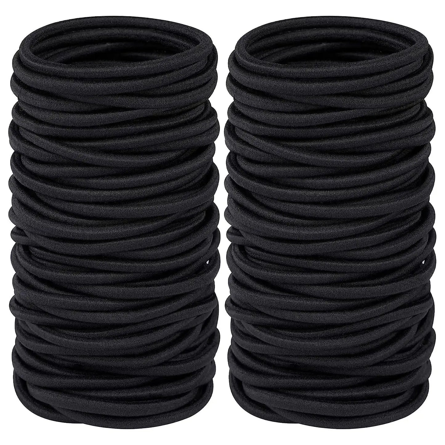 10/50pcs 4mm Mix Color Black No Damage Elastics Hair Ties Bands Leagues Pony Tails Holders for Men Women Girls and Boys Bulk