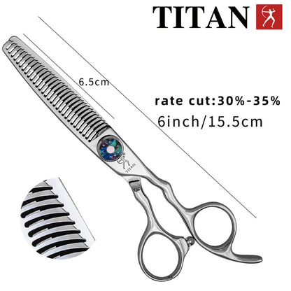 TITAN professional barber scissors hairdressing cutting thinning shear salon hair tool high-end cut scissors 6inch