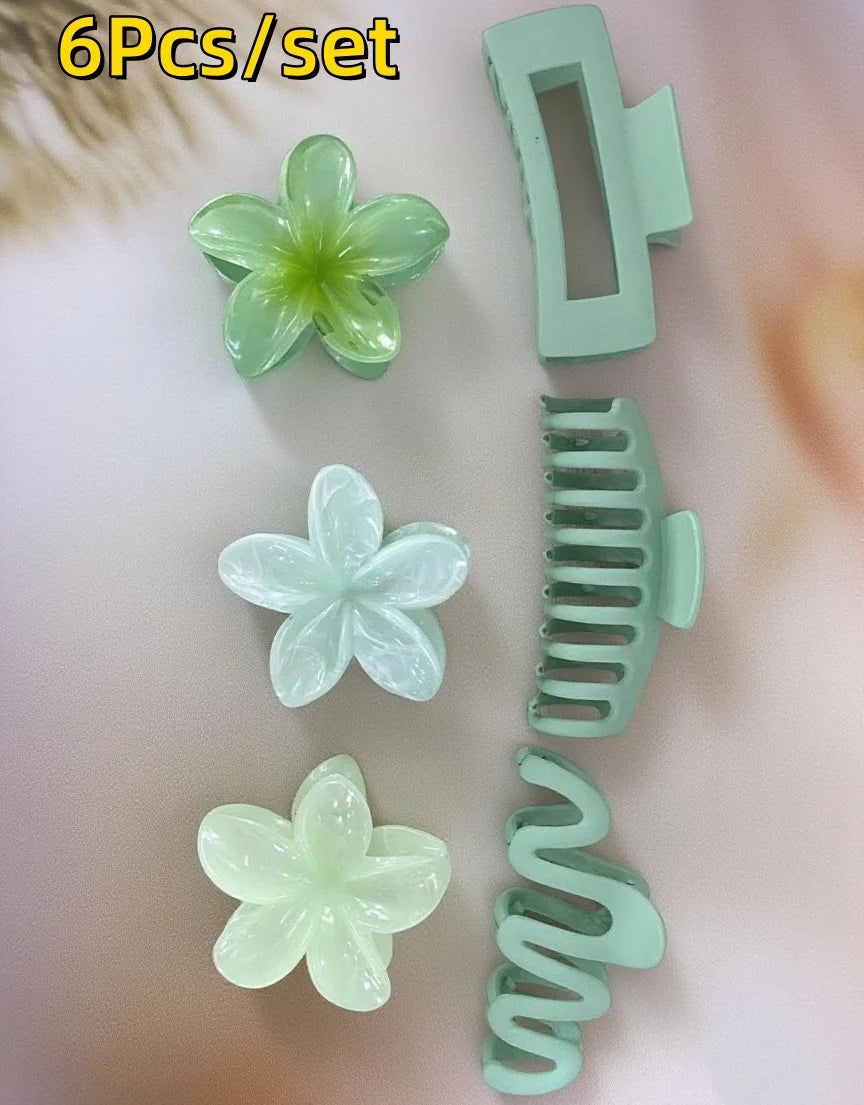 18Pcs Egg Flower Hair Clips Gradient Candy Color Flowers Suitable for Daily Use Backcombed Ponytail Shark Clip Hair Accessories