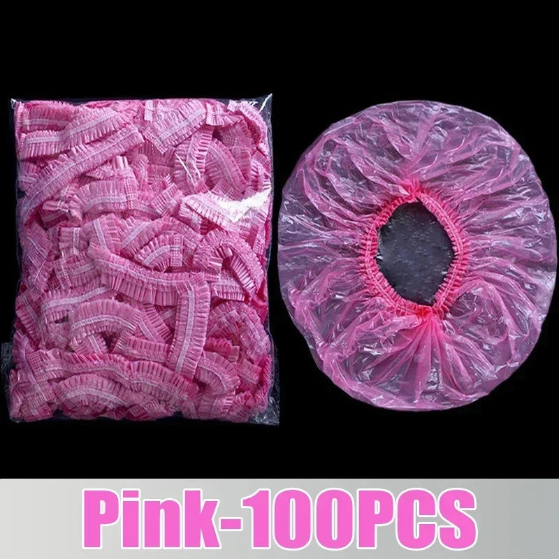 Hotel Sauna Shower Cap Salon Satin Hat to Sleep Bonnets Silk Hood Plastic Disposable Hair Caps Bathroom Water Proof Spa Woman