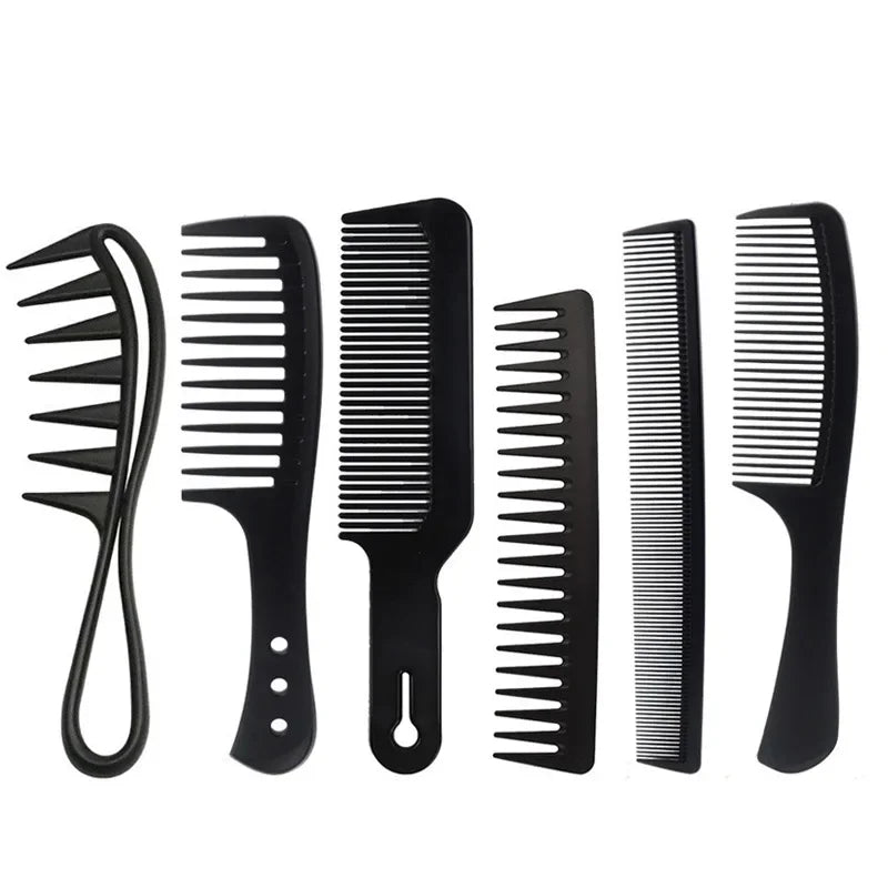 Black Professional Hair Brush Hard Carbon Cutting Comb Heat Resistant Salon Hair Brushes Barber Pin Tail Antistatic Combs Men